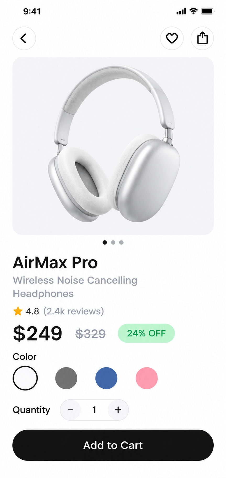 Headphones shopping app concept